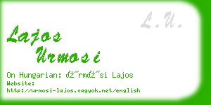 lajos urmosi business card